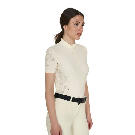 T-shirt donna da allenamento in tessuto con microfori