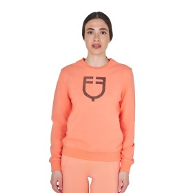 Felpa donna girocollo con logo sul petto