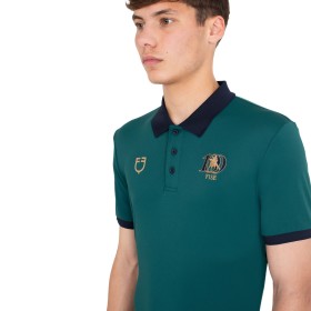 Polo uomo allenamento tre bottoni Equestro X FISE 100