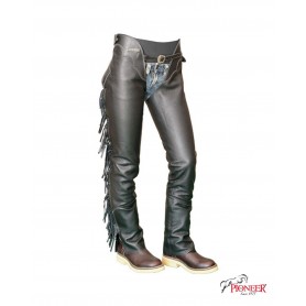 Chaps Pioneer in pelle con frange