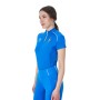 Polo donna da allenamento zip tricolore Equestro X FISE