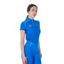 Polo donna da allenamento zip tricolore Equestro X FISE