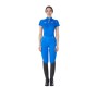 Polo donna da allenamento zip tricolore Equestro X FISE