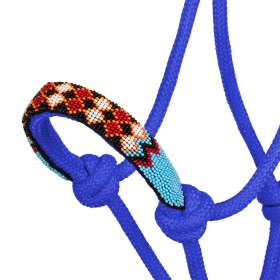 Capezza in corda con decorazioni perline c/lunghina