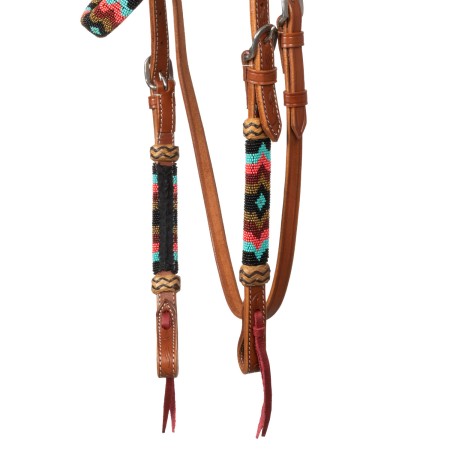 Briglia Western Turchese Set Briglia E Pettorale Western Hulara - Pelle Pieno Fiore, Hardware Metallico, Regolabile, Turchese E Marrone Briglia Cavallo