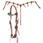 Completo briglia e testiera Western Blue Star