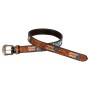 Cintura western unisex con perline e incisione di piume