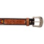 Cintura western unisex con perline e fibbia in ottone