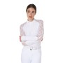 Polo donna con maniche in pizzo