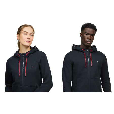 Felpa unisex  blu Tommy Hilfiger con cappuccio